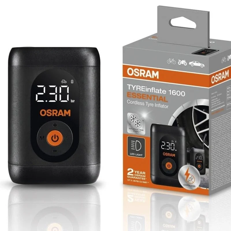 OSRAM TYREinflate 1600 - Inflador Eléctrico digital de Neumáticos