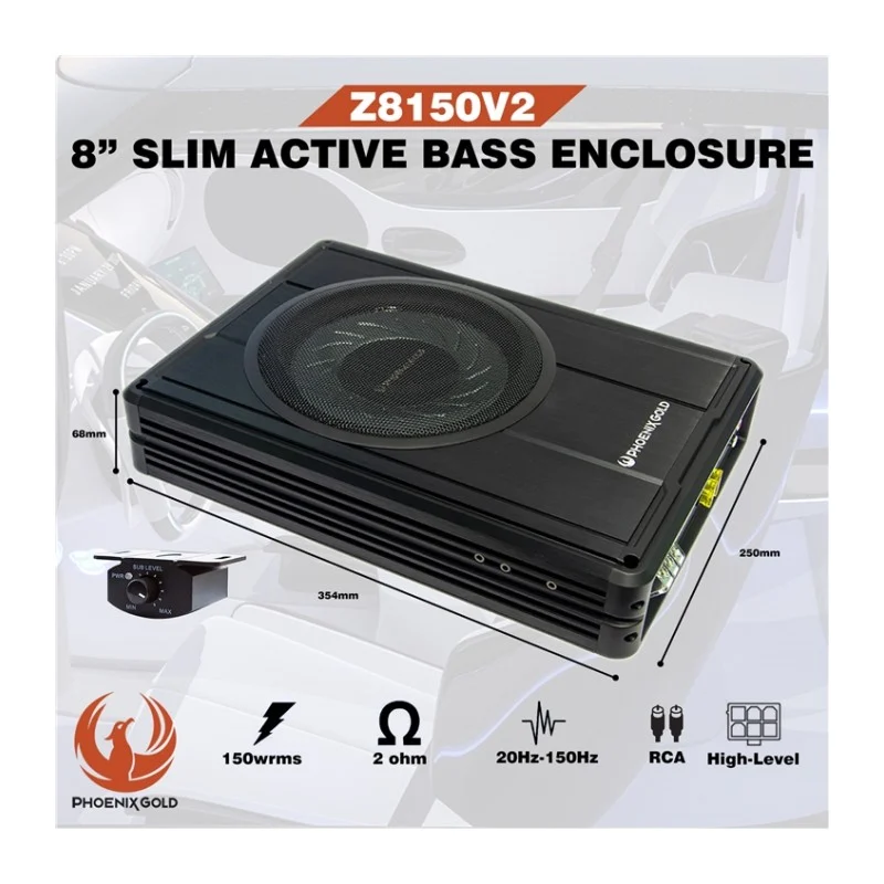 Phoenix Gold Z8150V2 subwoofer activo bajo asiento 8 pulgadas