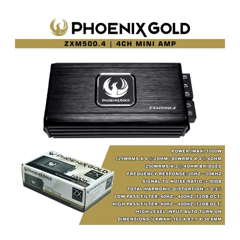 Phoenix Gold ZXM500.4 amplificador 4 canales compacto
