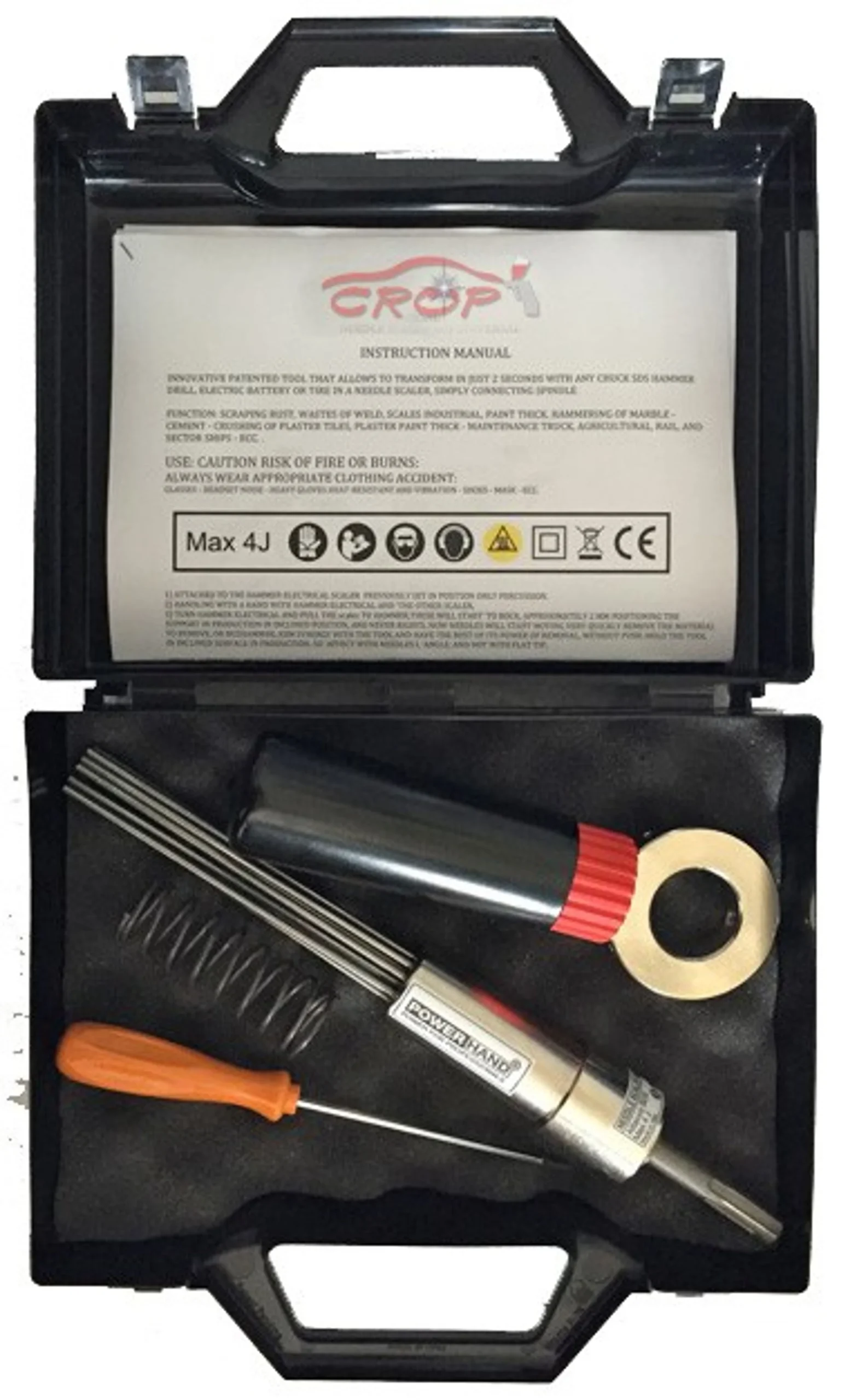 POWERHAND universal NEEDLE SCALER Juego de martillos de agujas (12 agujas - 180x3mm)