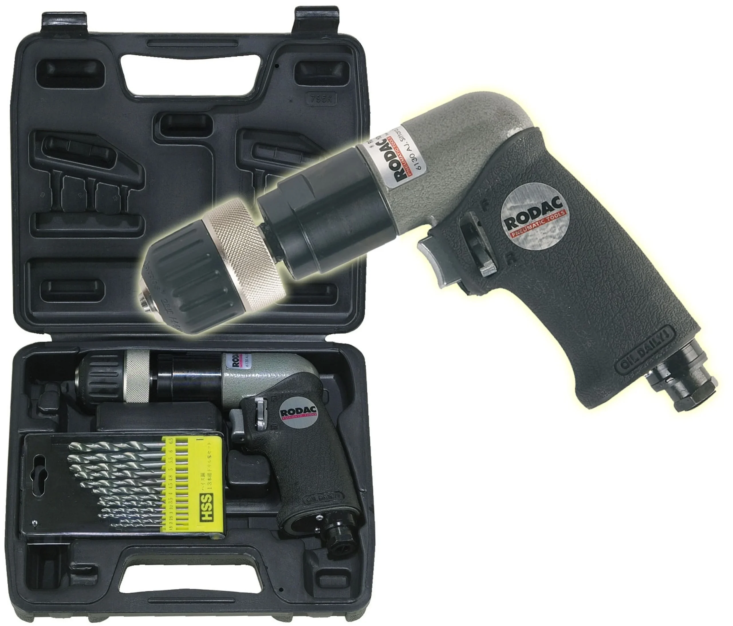 RODAC RC206ABC Taladradora con portabrocas de sujeción rápido 10mm en estuche