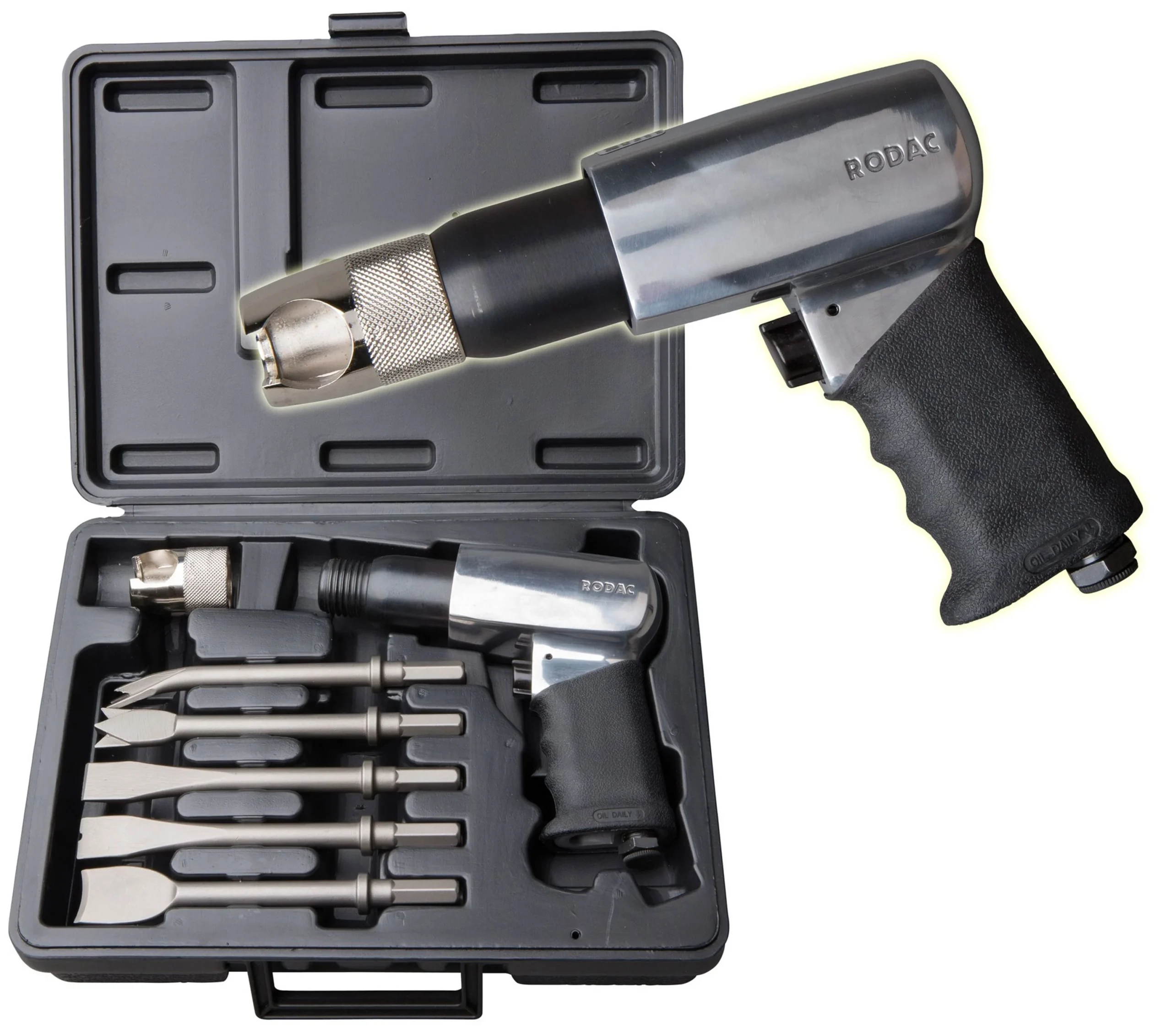 RODAC RC293HBC Astilladora 67mm en maletín + 5 cinceles - para metalistería