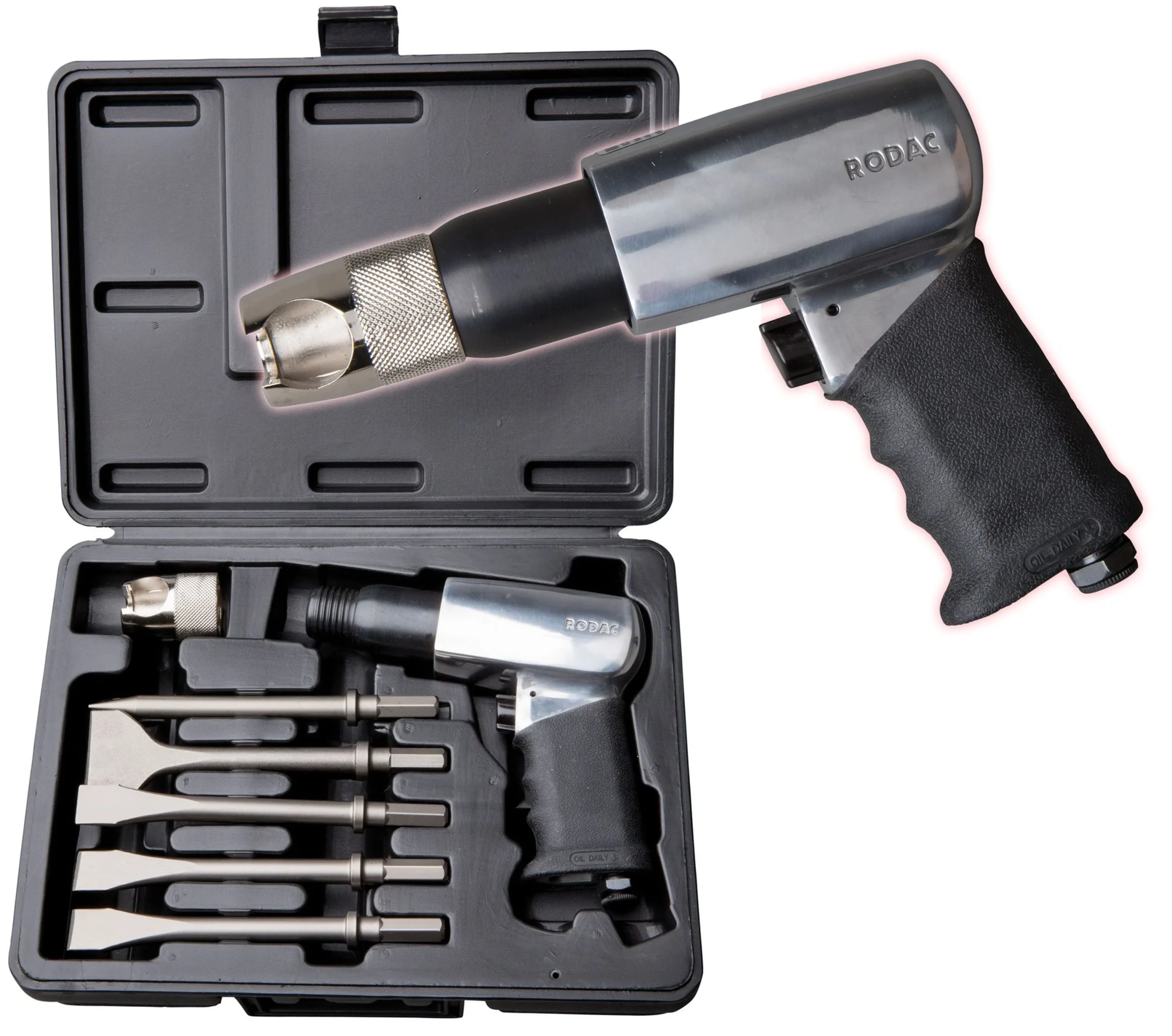 RODAC RC293HBCB Astilladora 66mm en maletín + 5 cinceles - para la construcción