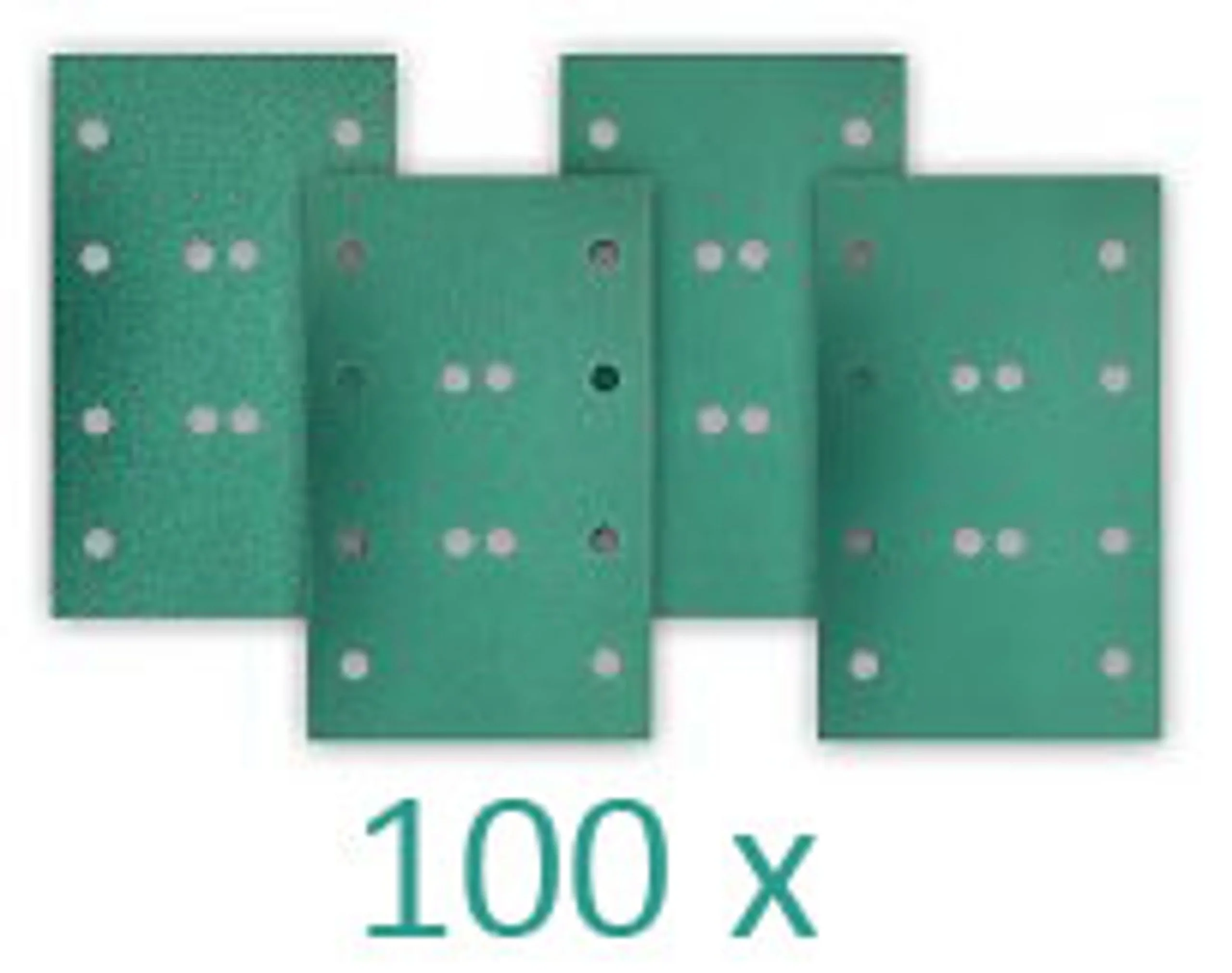 RUPES HQ400 Tiras de lija de poliéster 80x130mm con 12 agujeros - 100 piezas