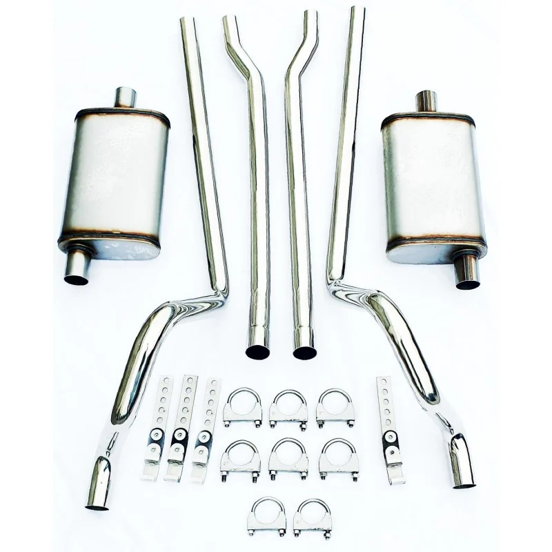 Sistema de escape inoxidable 2" V8 64-70