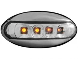 Led-Intermitente Lateral Peugeot 206 _ Carcasa Cromado _ Lente Transparente