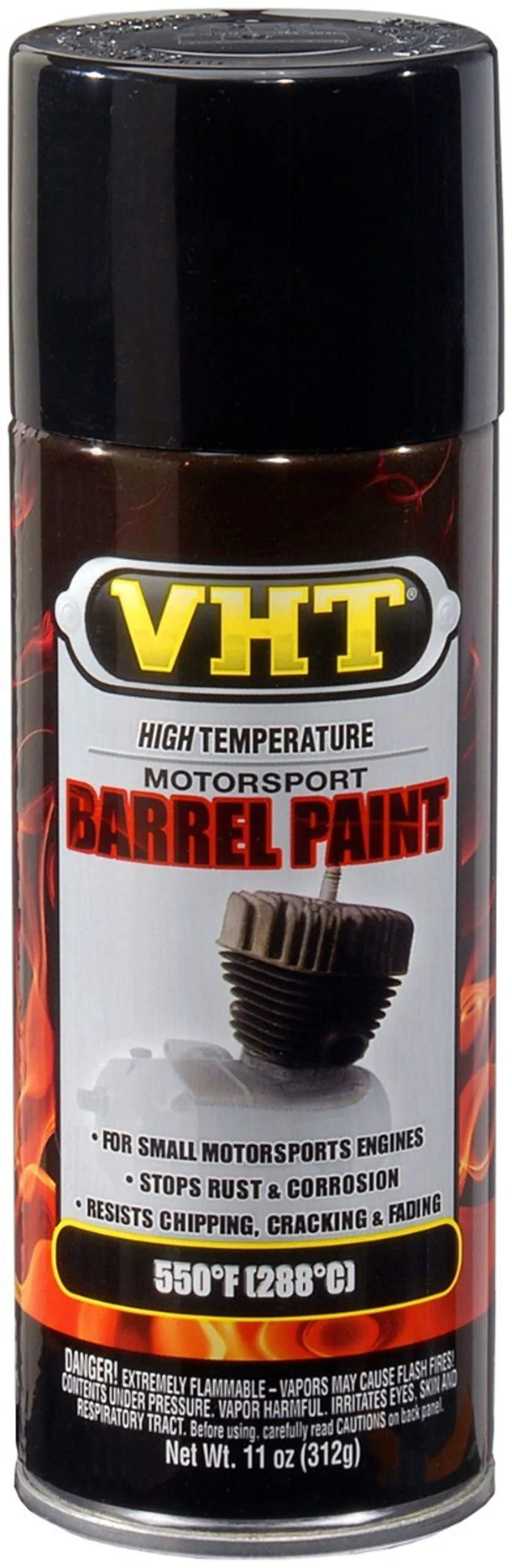 VHT Barrel Paint aerosol - Pintura de cilindros Negro alto brillo - 400ml