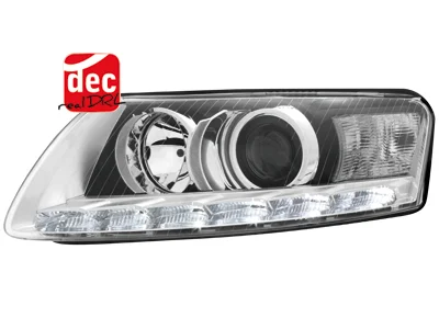 Faros Luz Diurna Audi A6 4f 04-09 Xenon-Cromados