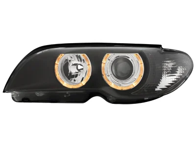 Faros Bmw E46 Coupé 03-06 _ 2 Angel Eyes _Xenon_ Negros