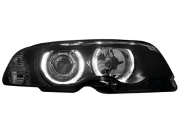 Faros Angel Eyes Bmw E46 2p 98-01 _ 2 Angel Eyes De Luz De Posición _ Negro
