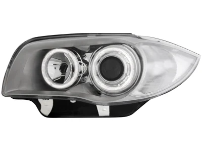 Faros Delanteros Bmw 1er E87 04-07 _ 2 Angel Eyes _ Cromado