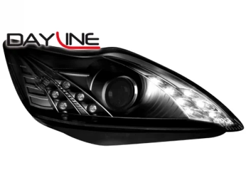 Faros Luz Diurna Ford Focus 08-10 _ _Negro