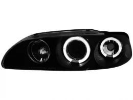 Faros Honda Civic 92-95 4t _ 2 Angel Eyes (Ojos De Ángel) _ Negro