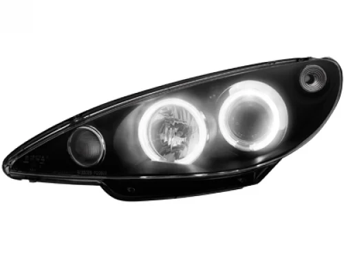 Faros Delanteros Peugeot 206 98-07 _ 2 Ccfl Slr _ Negro