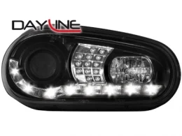 Faros Luz Diurna Vw Golf Iv _ _Negros_Intermitente De Led