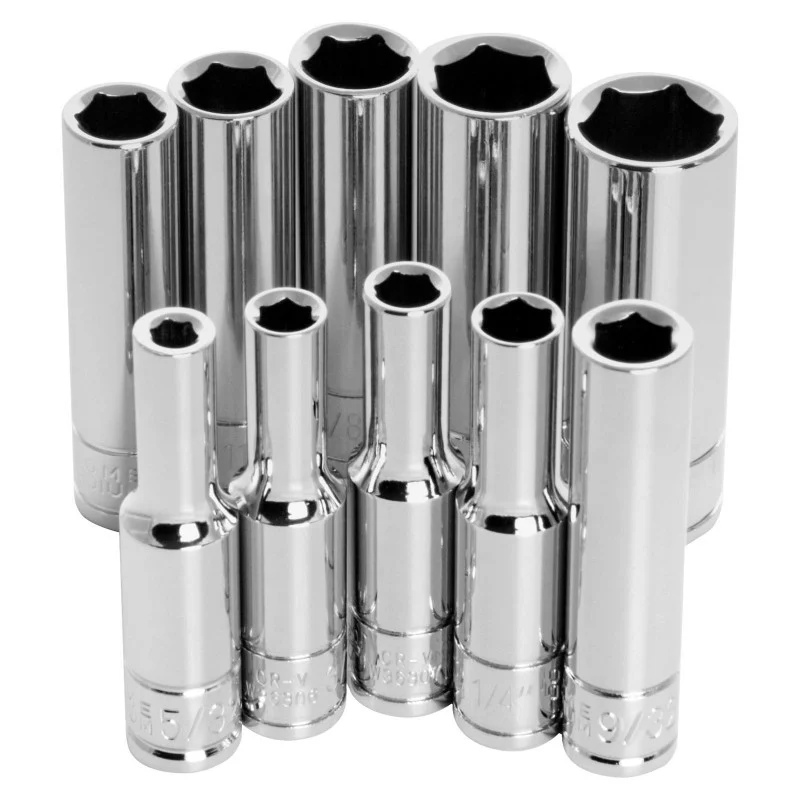 Llaves de vaso en pulgadas, pequeñas, 10 piezas, 1/ 4" profundidad 73 llaves