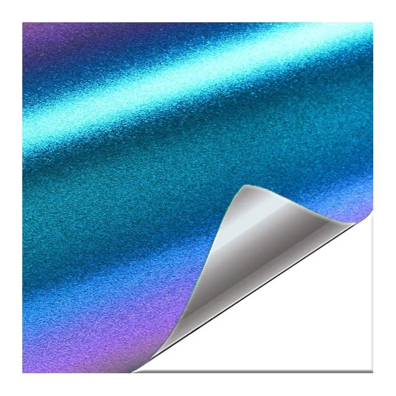 Vinilo camaleón perlado azul y púrpura 50 x 150 cm