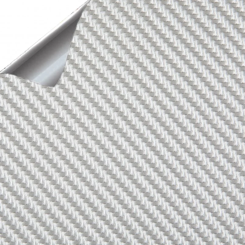 Vinilo Fibra Carbono Plata 50x152cm