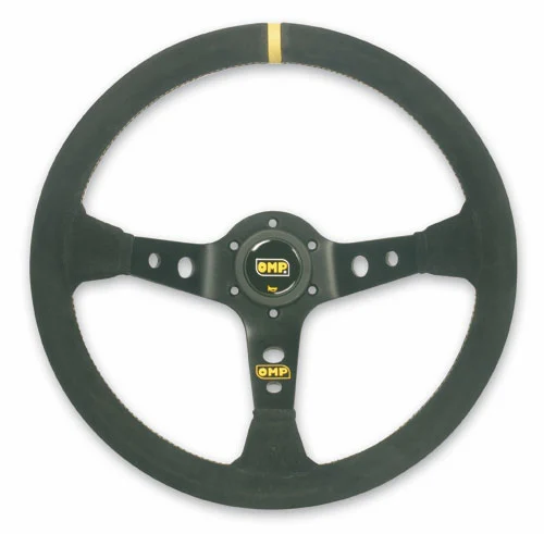 Volantes Corsica: Dished Steering Wheel With 3 Black Anodized Aluminium Spokes. Supplied With Horn Button. Diameter: 350 Mm. Han