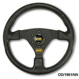 Volantes Racing Gp:Volante Plano De 3 Brazos De Color, Corona De Poliuretano Con Granulosidad Antideslizamiento. Con Pulsador De