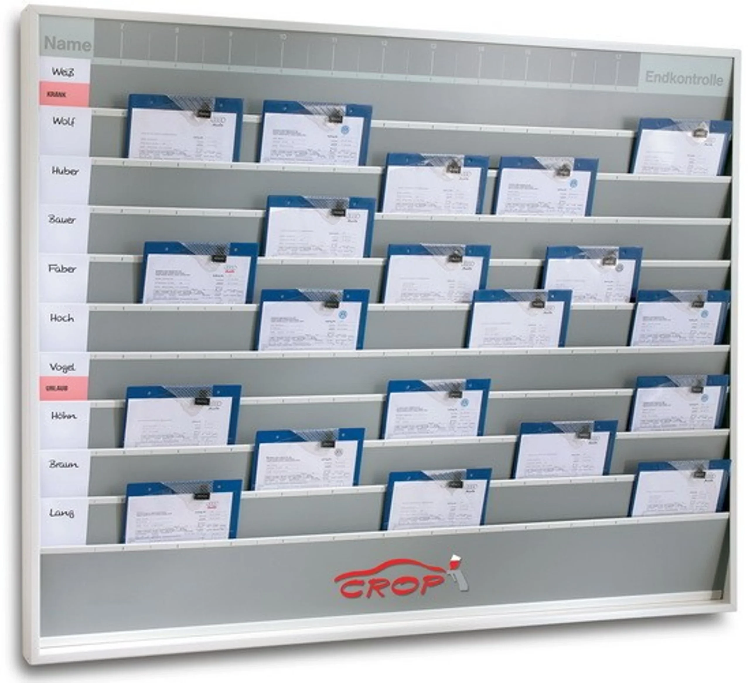 Tablero de planificación de órdenes de trabajo con 5 filas y 10 ranuras (101575)