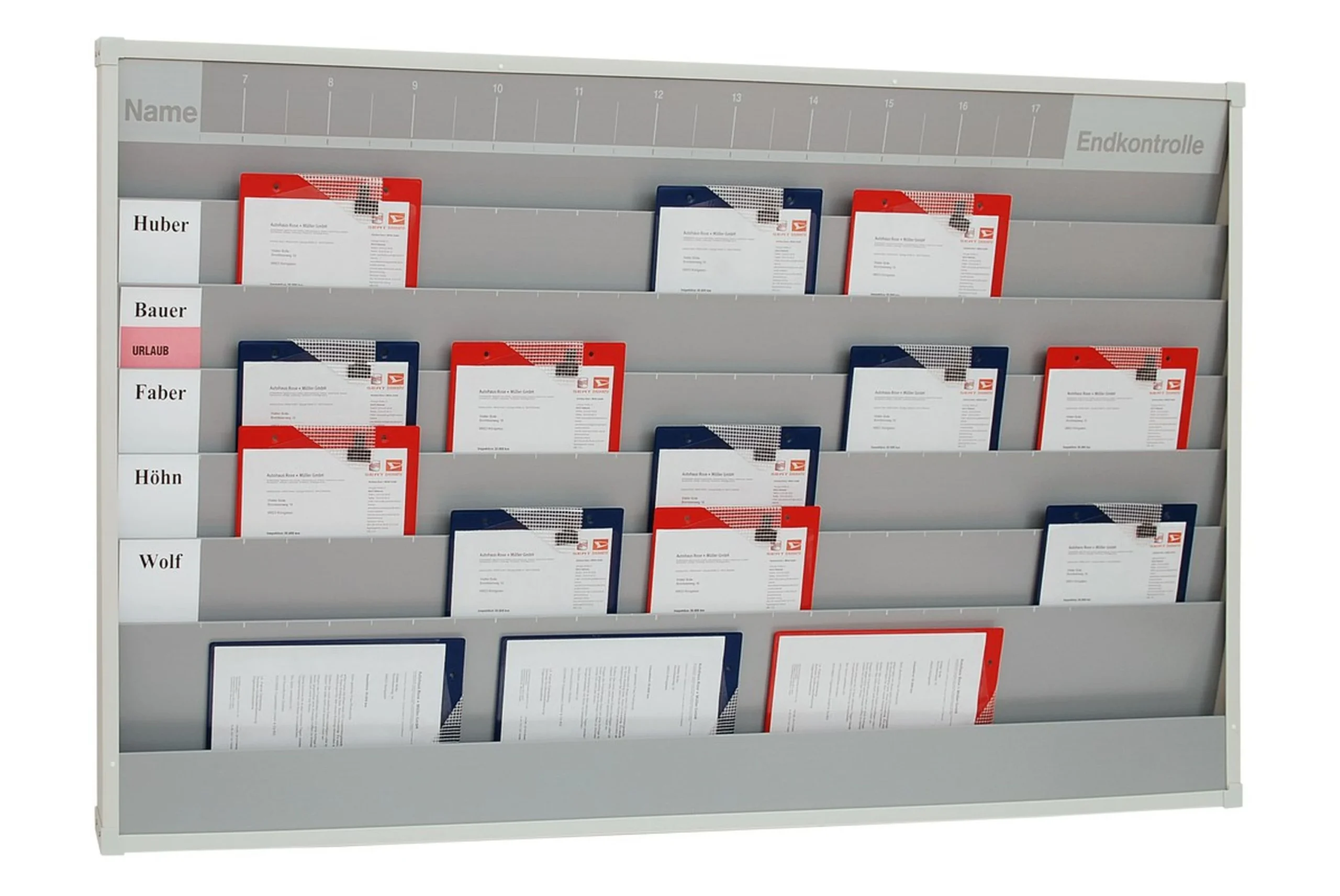 Tablero de planificación de órdenes de trabajo con 5 filas y 6 ranuras (61575)